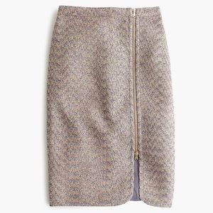 J. Crew Purple Gold Sparkle Tweed Skirt
